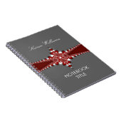Regal Red Ribbon Silver Notebook Notizblock (Rechte Seite)