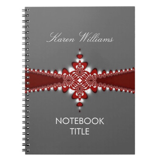 Regal Red Ribbon Silver Notebook Notizblock (Vorderseite)