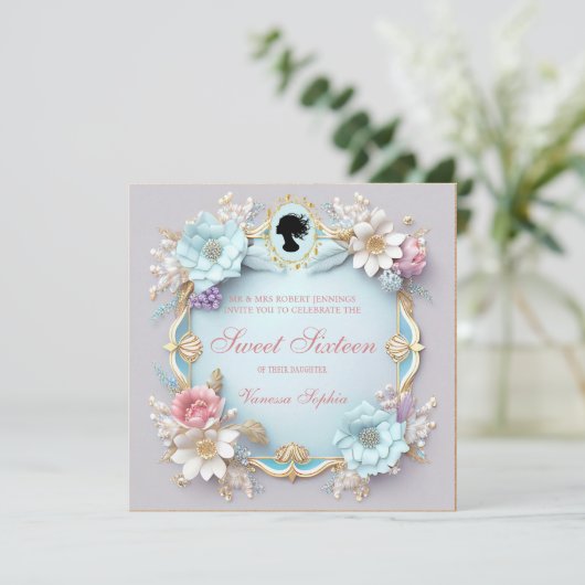 Regal Regency Era 16 . Geburtstag Einladung (Stehend Vorderseite)