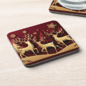 Regal Reindeer Ensemble – Paper-Cut Forest Getränkeuntersetzer (Linke Seite)