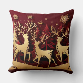 Regal Reindeer Ensemble – Paper-Cut Forest Kissen