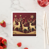 Regal Reindeer Ensemble – Paper-Cut Forest Serviette (Beispiel)