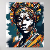 Regal Resolve - Afrocentric Bold Portrait Art Prin Poster (Vorne)