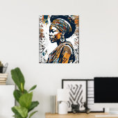 Regal Resolve - Afrocentric Bold Portrait I Poster (Heimbüro)