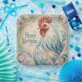 Regal Rooster Geburtstagsflor Pappteller (Party)