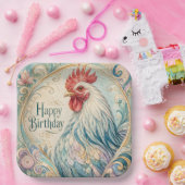 Regal Rooster Geburtstagsflor Pappteller (Party)