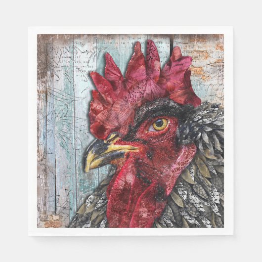 Regal Rooster Napkin Serviette (Vorderseite)