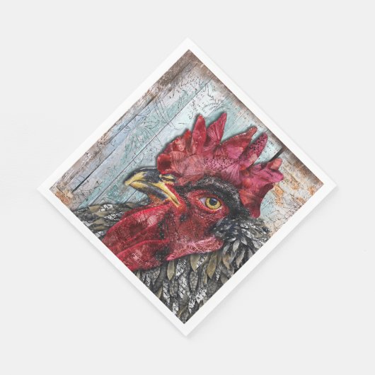 Regal Rooster Napkin Serviette (Ecke)