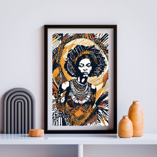 Regal Roots - Afrozentrische Königin in Heiligen M Poster