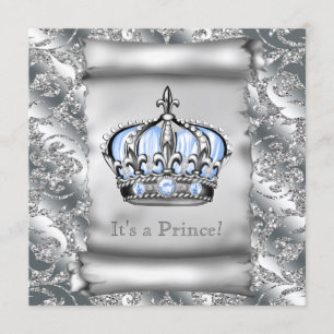 Regal Royal Blau Prinz Baby Shower Einladung