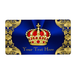 Regal Royal Blau Prinz Baby Shower Wasserflasche