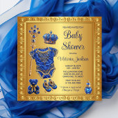 Regal Royal Blue Gold Prince Baby Dusche Einladung