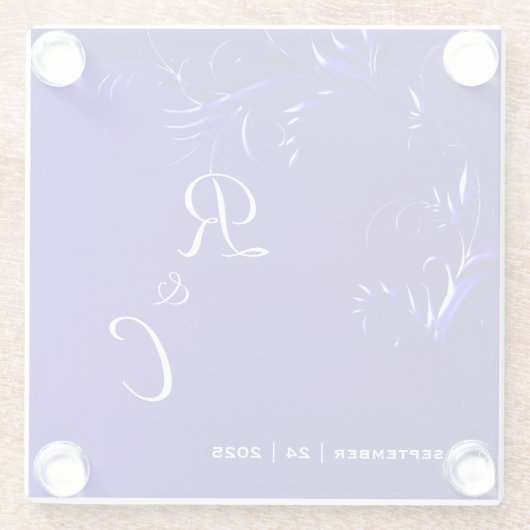 Regal Royal Blue Wedding Glasuntersetzer (Rückseite)