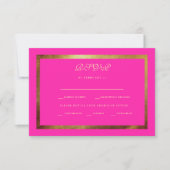 Regal Royal Pink & Gold Ethnic Wedding RSVP (Vorderseite)