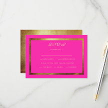 Regal Royal Pink & Gold Ethnic Wedding RSVP