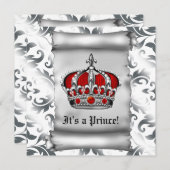 Regal Royal Red Prince Baby Dusche Einladung (Vorne/Hinten)