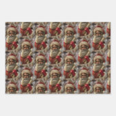 Regal Santa mit Rentier Geschenkpapier Set (Vorderseite)