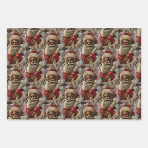 Regal Santa mit Rentier Geschenkpapier Set