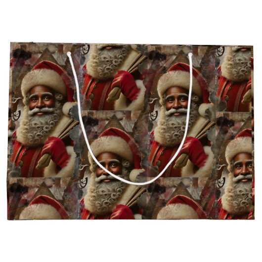 Regal Santa mit Rentier Große Geschenktüte (Rückseite)