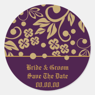 Regal Save the Date Wedding Stickers