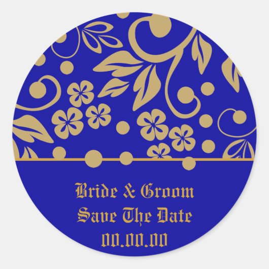 Regal Save the Date Wedding Stickers (Vorderseite)