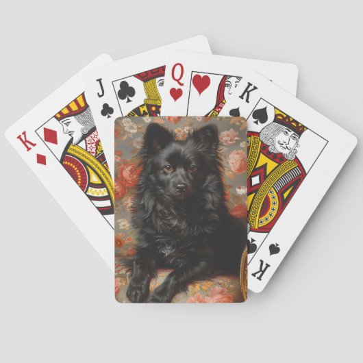 Regal Schipperke Dog Vintag Spielkarten (Rückseite)