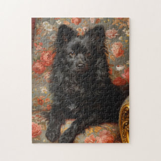 Regal Schipperke Dog Vintag Style Art Puzzle