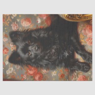 Regal Schipperke Hund Vintage Decoupage Seidenpapier