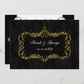 Regal-Schwarzdamast und Golddamast Save the Date g (Vorne/Hinten)