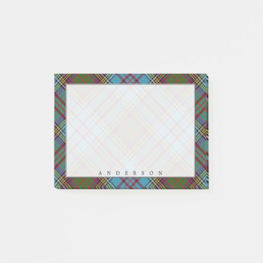 Regal Scottish Clan Anderson Tartan Post-it Klebezettel (Vorderseite)
