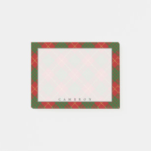 Regal Scottish Clan Cameron Tartan Post-it Klebezettel