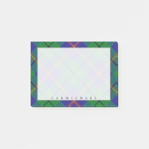 Regal Scottish Clan Carmichael Tartan Post-it Klebezettel