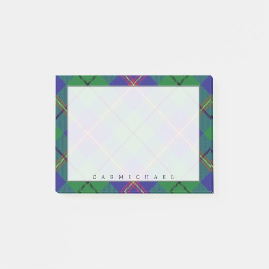 Regal Scottish Clan Carmichael Tartan Post-it Klebezettel (Vorderseite)