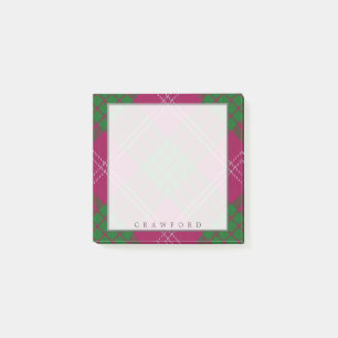 Regal Scottish Clan Crawford Tartan Post-it Klebezettel