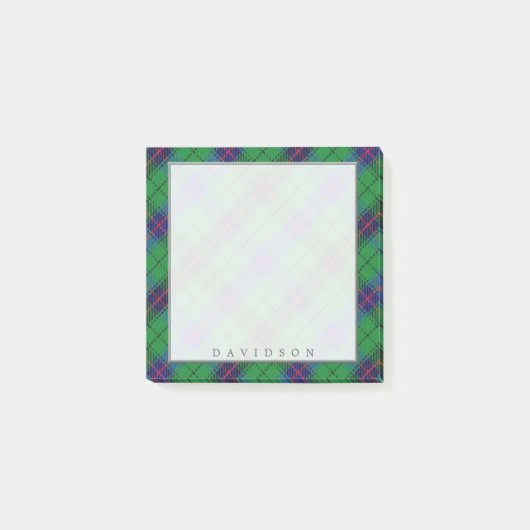 Regal Scottish Clan Davidson Tartan Post-it Klebezettel (Vorderseite)