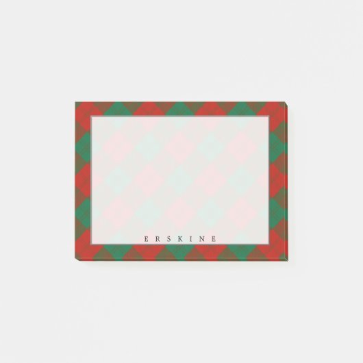 Regal Scottish Clan Erskine Tartan Post-it Klebezettel (Vorderseite)