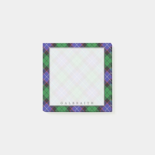 Regal Scottish Clan Galbraith Tartan Post-it Klebezettel (Vorderseite)