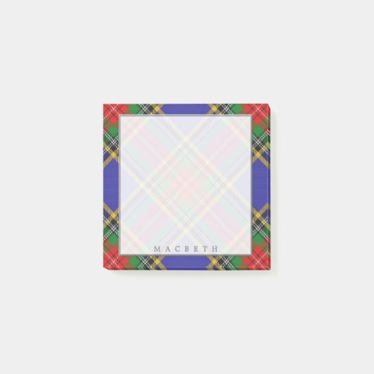 Regal Scottish Clan MacBeth Tartan Post-it Klebezettel (Vorderseite)