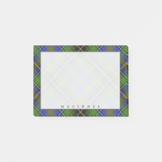 Regal Scottish Clan MacInnes Tartan Post-it Klebezettel (Vorderseite)