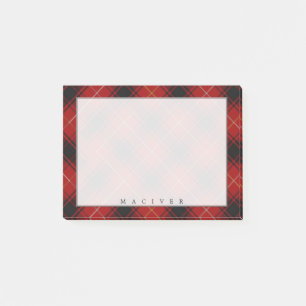Regal Scottish Clan MacIver Tartan Post-it Klebezettel