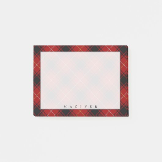 Regal Scottish Clan MacIver Tartan Post-it Klebezettel (Vorderseite)