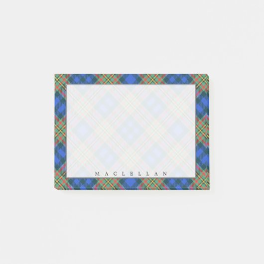 Regal Scottish Clan MacLellan Tartan Post-it Klebezettel (Vorderseite)