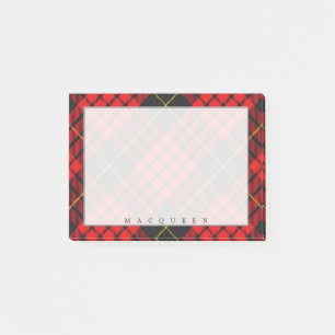 Regal Scottish Clan MacQueen Tartan Post-it Klebezettel