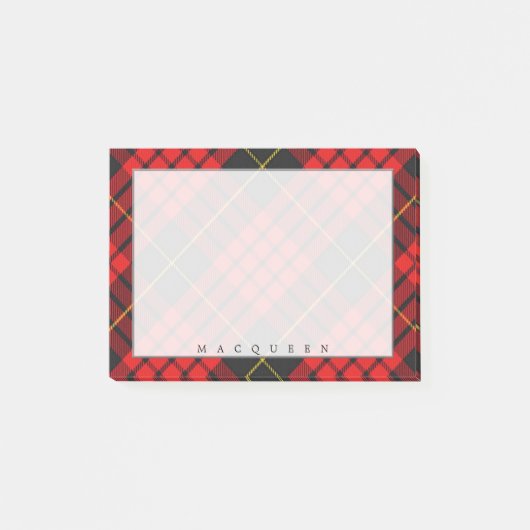 Regal Scottish Clan MacQueen Tartan Post-it Klebezettel (Vorderseite)
