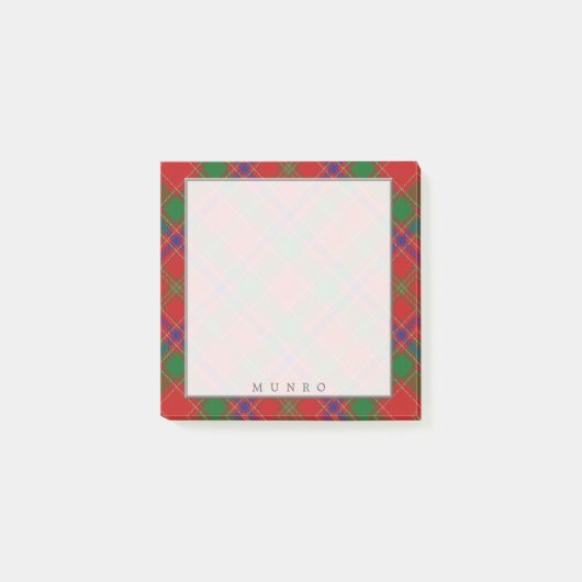 Regal Scottish Clan Munro Tartan Post-it Klebezettel (Vorderseite)