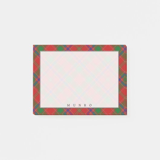Regal Scottish Clan Munro Tartan Post-it Klebezettel (Vorderseite)
