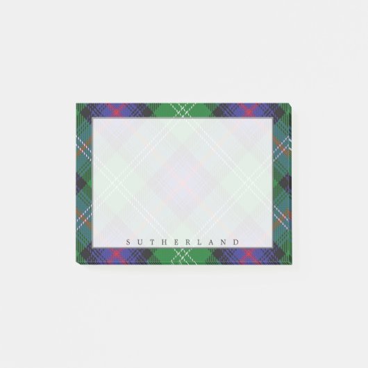 Regal Scottish Clan Sutherland Tartan Post-it Klebezettel (Vorderseite)