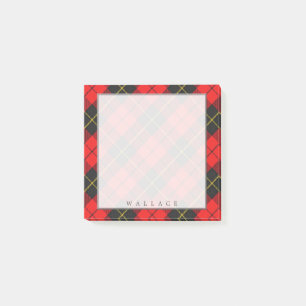 Regal Scottish Clan Wallace Tartan Post-it Klebezettel