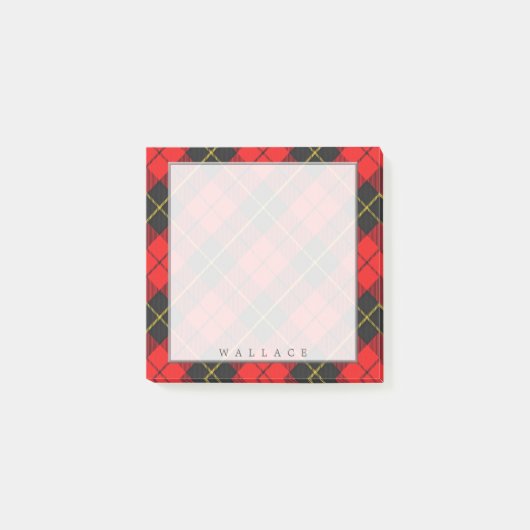 Regal Scottish Clan Wallace Tartan Post-it Klebezettel (Vorderseite)