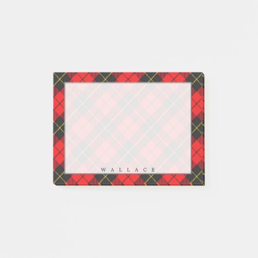 Regal Scottish Clan Wallace Tartan Post-it Klebezettel (Vorderseite)